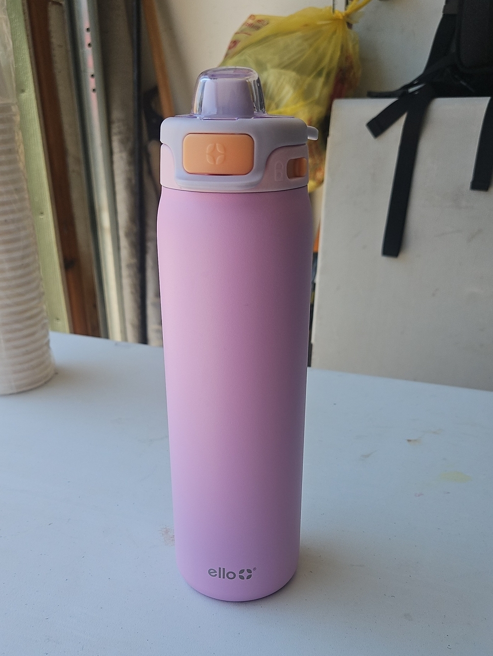 Ello Lavender Stainless Water Bottle with Peach Accent 22 Oz